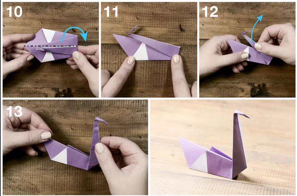 简单纸天鹅折法 天鹅折纸制作